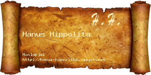 Hanus Hippolita névjegykártya